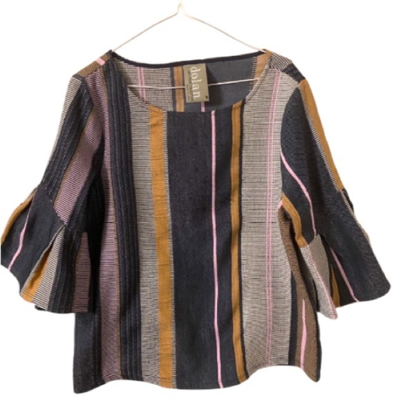 Dolan Left Coast Collection Size Medium Luella Vertical Stripes Pullover Blouse - Picture 2 of 6